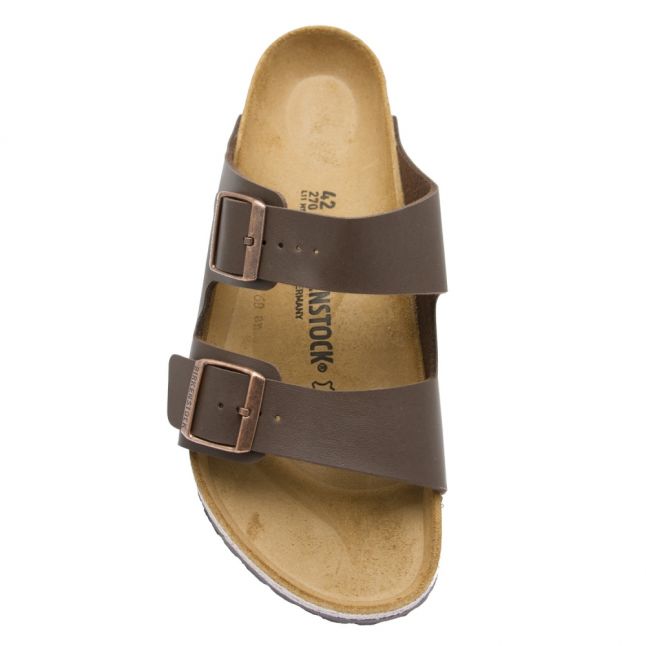 Mens Birkenstock Dark Brown Arizona Birko-Flor Slide Sandals