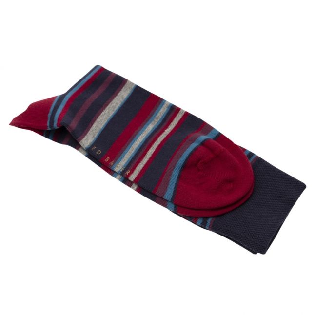 Mens Navy Riven Stripe Socks