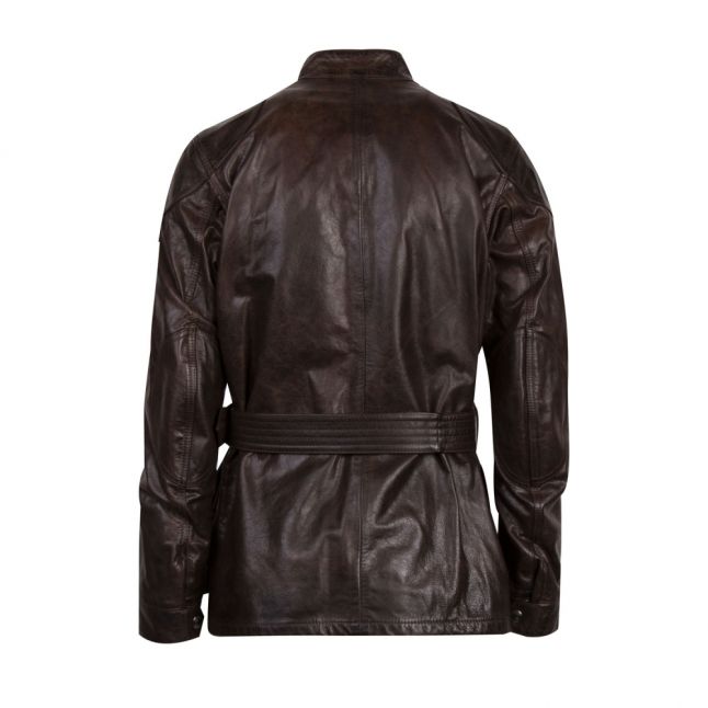 Mens Black Brown Trialmaster Panther Leather Jacket