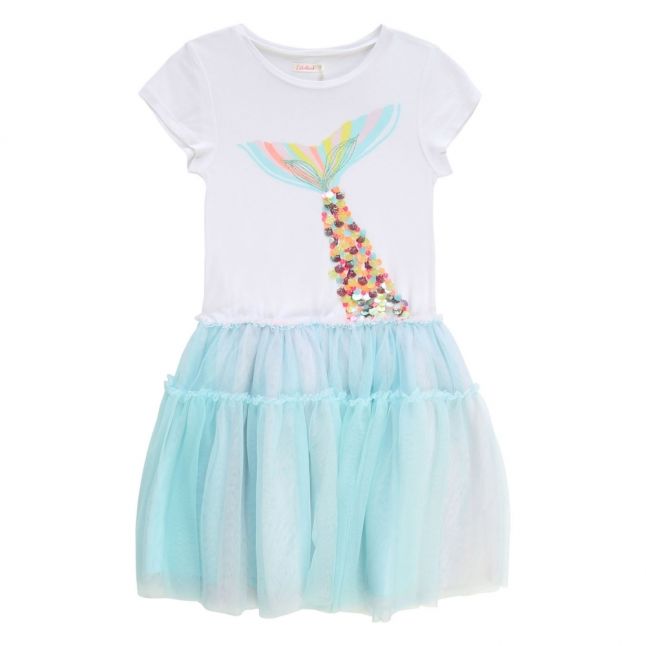 Girls White Lagoon Mermaid Net Skirt Dress