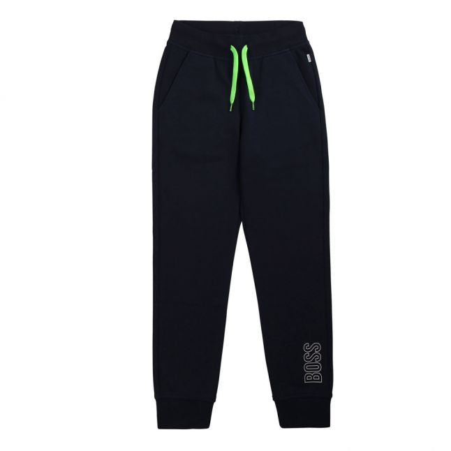 Boys Navy Branded Trim Hooded Tracksuit