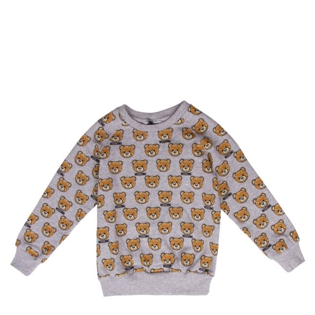 Boys Grey Melange Toy Print Crew Sweat Top