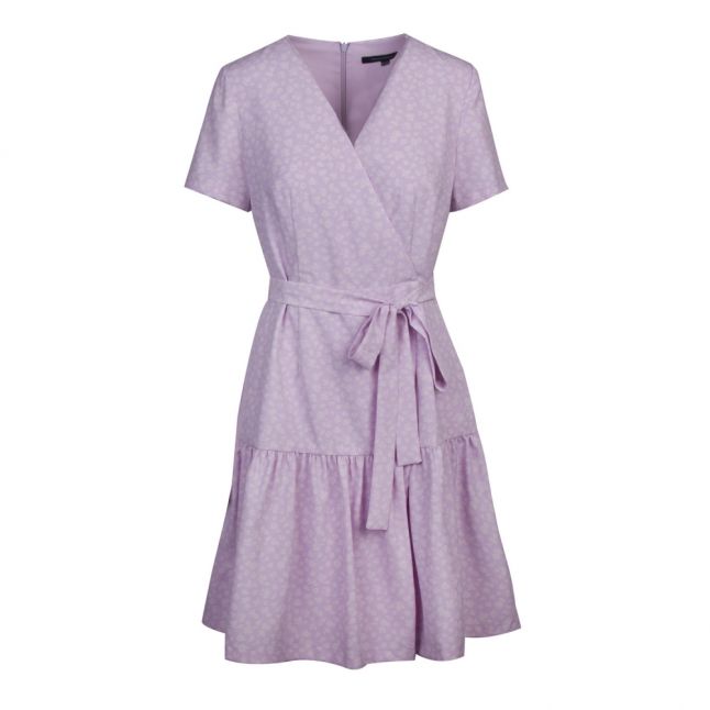 Womens Lavender Frost Mono Armoise Crepe Wrap Dress