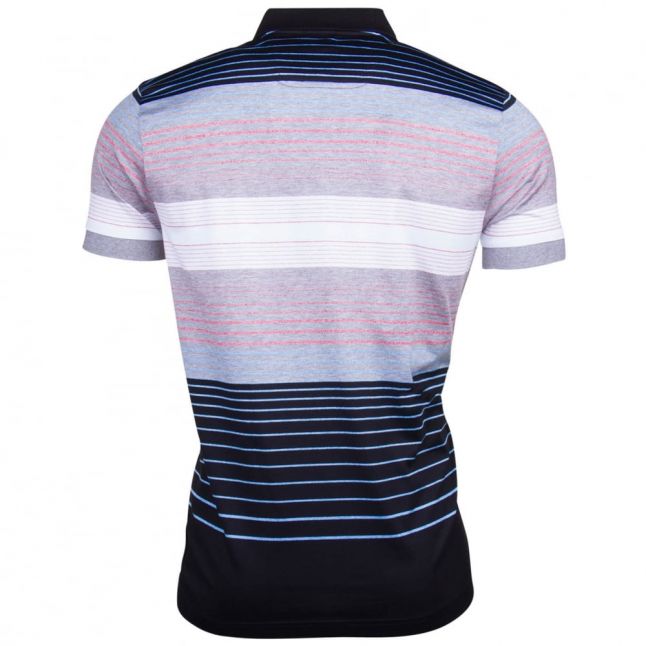 Athleisure Mens Black & Red Paddy 3 Stripe S/s Polo Shirt