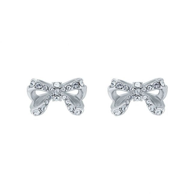 Womens Silver/Crystal Callayy Petite Bow Studs