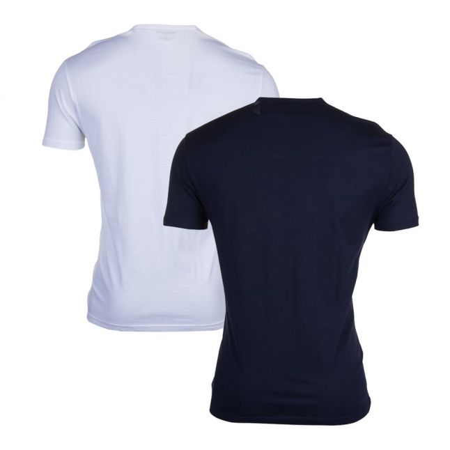 Mens Marine & White 2 Pack Reg Fit Tee Shirts