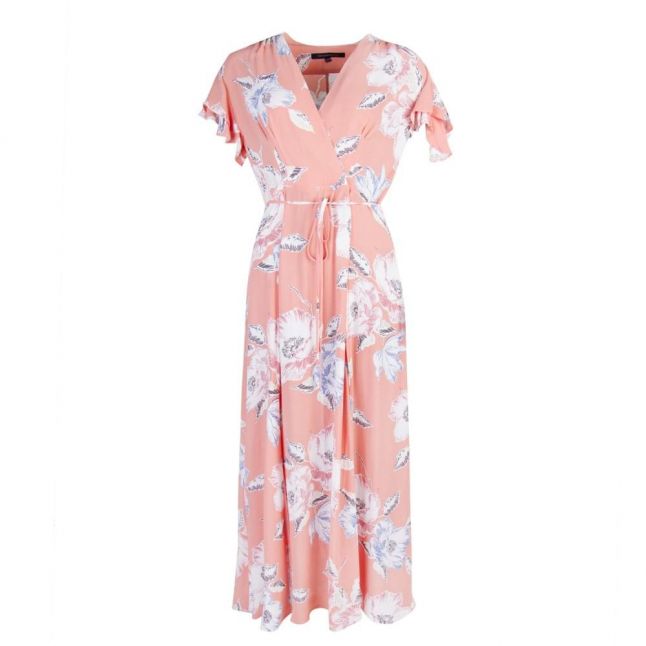 Womens Peach Blossom Cari Crepe Midi Tea Dress