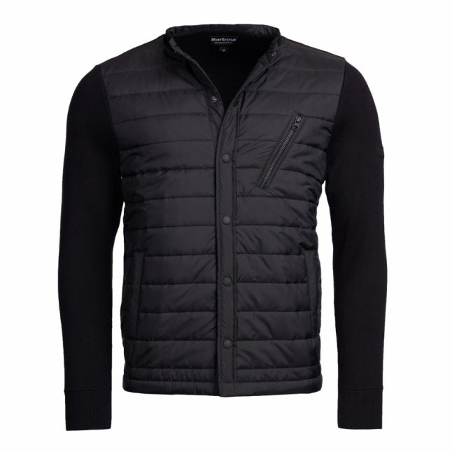 Mens Black Circuit Baffle Knitted Jacket