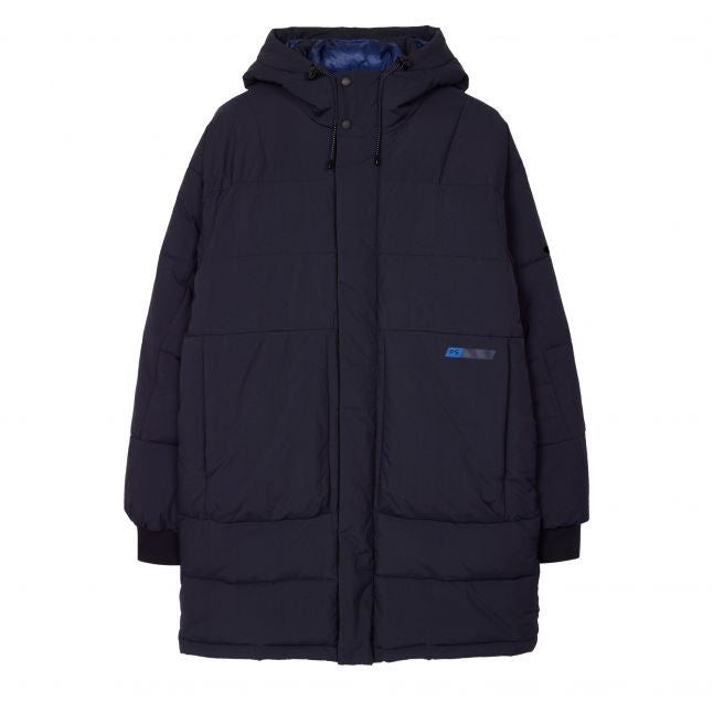 Mens Dark Navy Long Fibre Down Coat