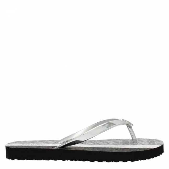 Womens Silver Metallic Flip Flops