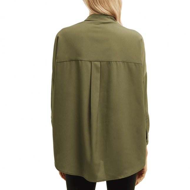 Womens Cactus Crepe Light Pocket Oversized Blouse