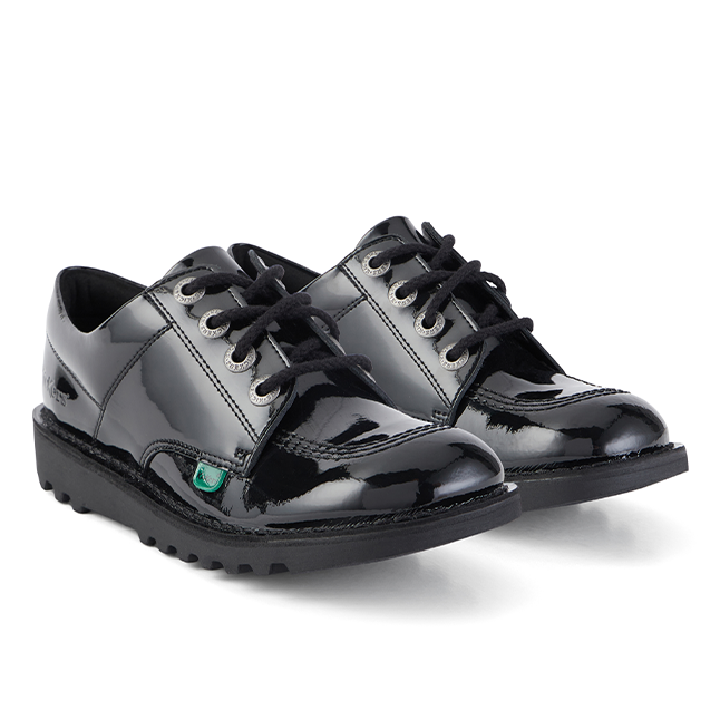 Youth Black Patent Kick Lo Shoes (3-6)