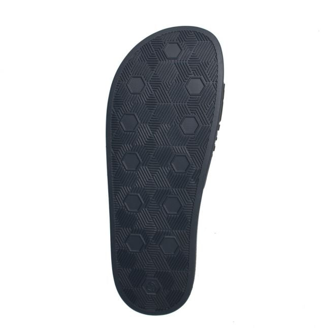 Mens Navy Branded Logo Slides