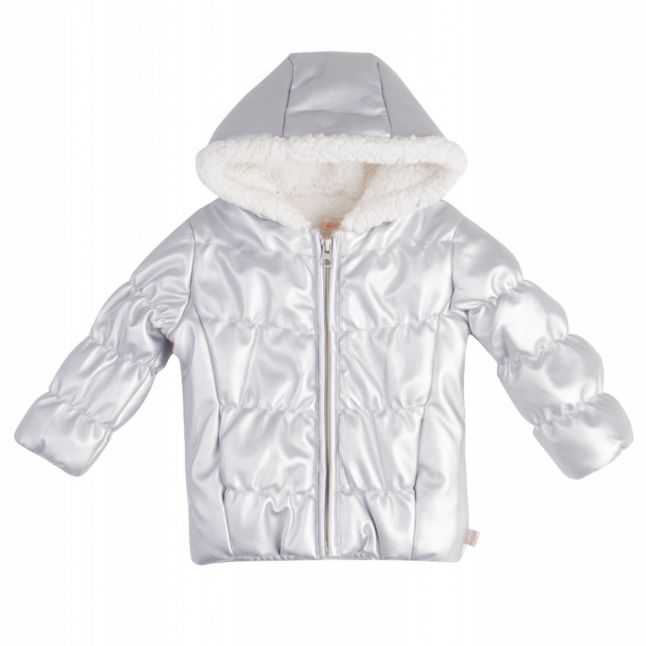 Silver Baby Metallic Puffer Jacket