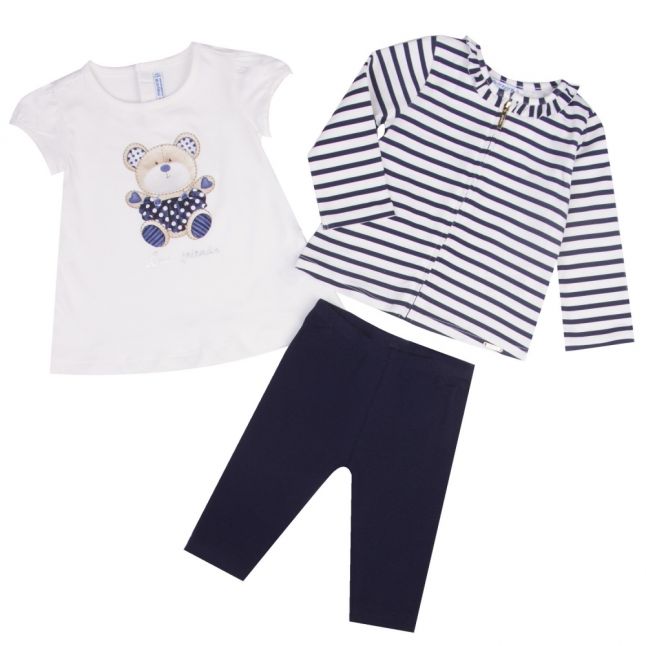 Infant Navy 3 Piece T Shirt & Leggings Set