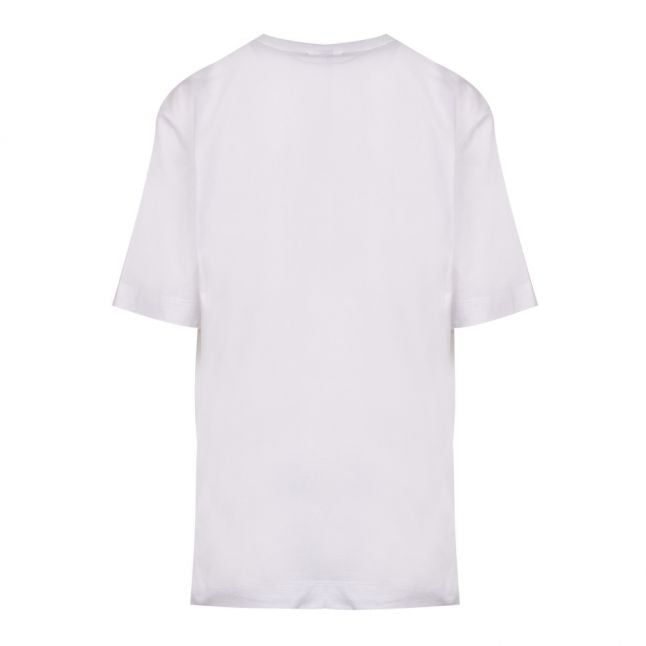 Womens Optical White Iridescent Logo Box S/s T Shirt