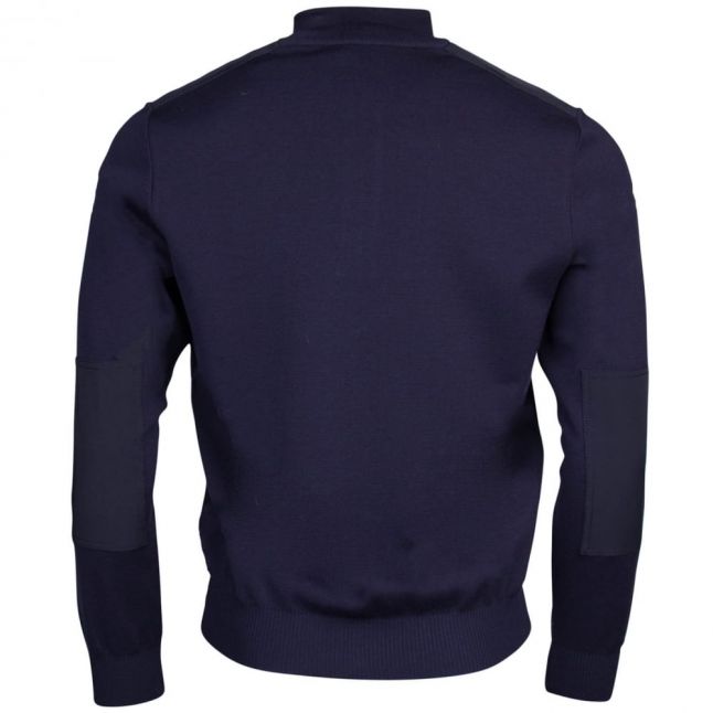 Paul & Shark Mens Navy Half Zip Shark Fit Fine Knitted Jumper