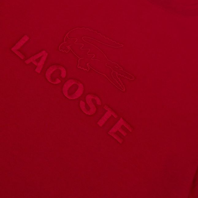 Mens Red Embroidered Croc S/s T Shirt