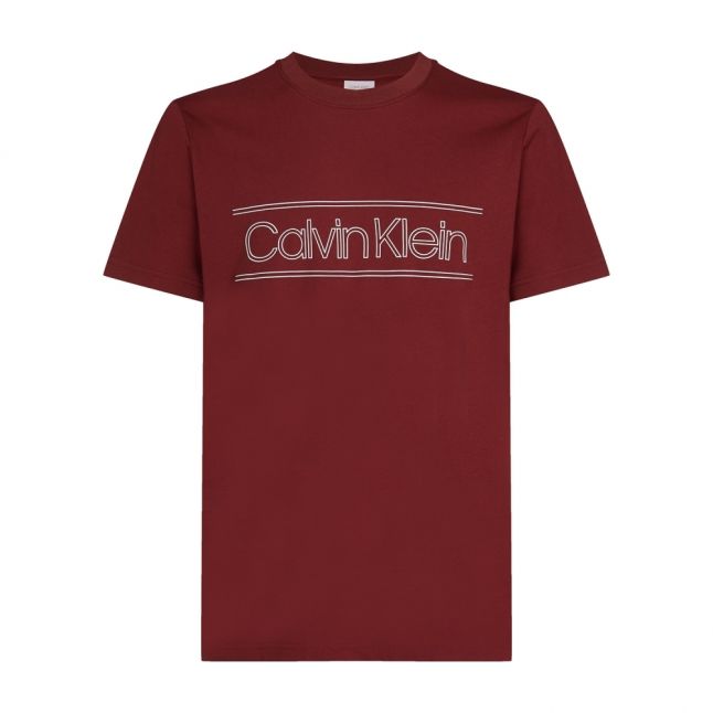 Mens Cabernet Horizontal Stripe Logo S/s T Shirt