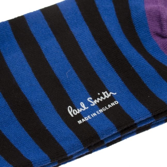 Mens Black Multi Top Stripe Socks