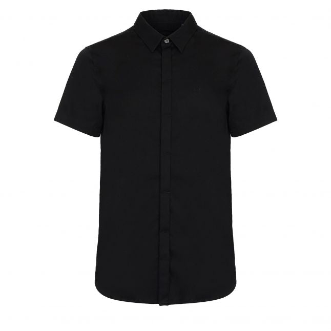 Mens Black Smart S/s Shirt