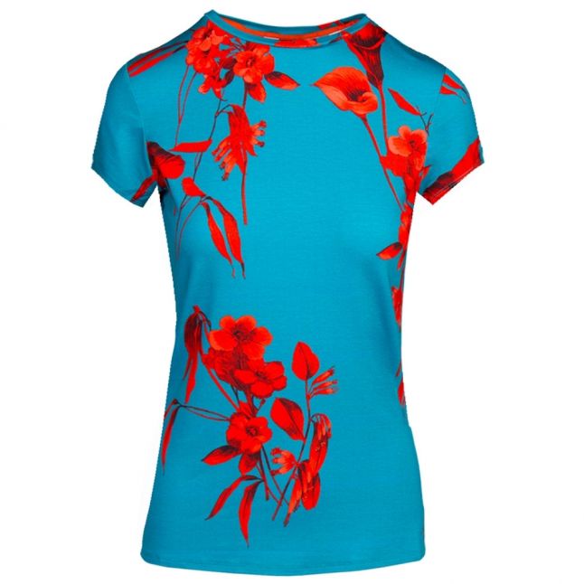 Womens Turquoise Dillia Fantasia Fitted S/s T Shirt