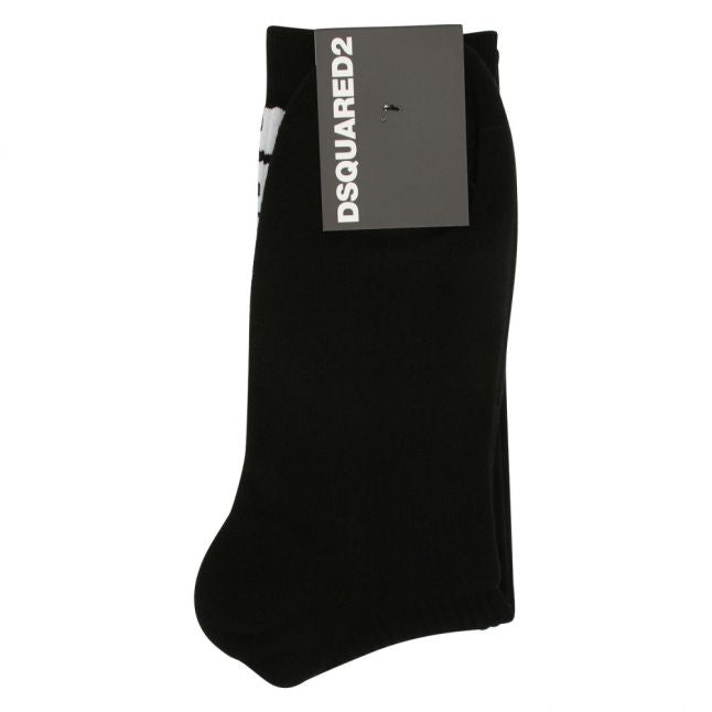 Mens Black Vertical Logo Socks