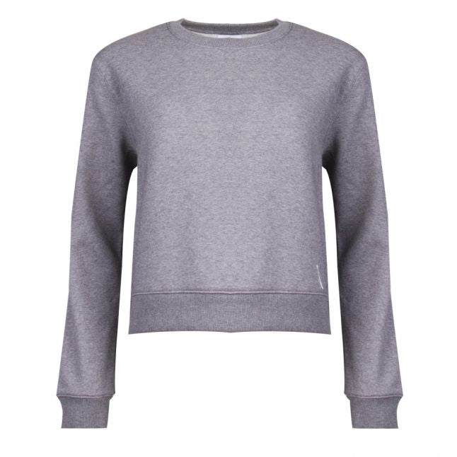 Womens Mid Grey Heather Monogram Badge Sweat Top