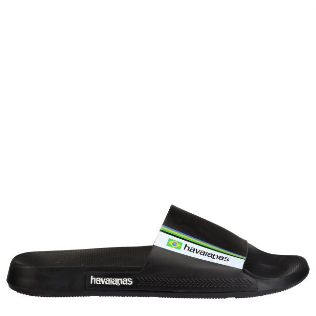 Mens Black Brasil Slides