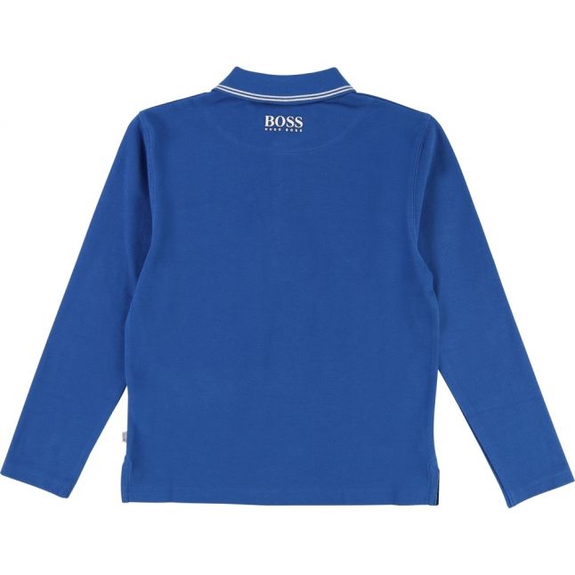 Toddler Royal Blue Tipped Logo L/s Polo Shirt