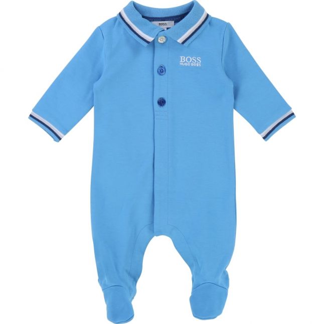 Baby Blue Tipped Polo Babygrow