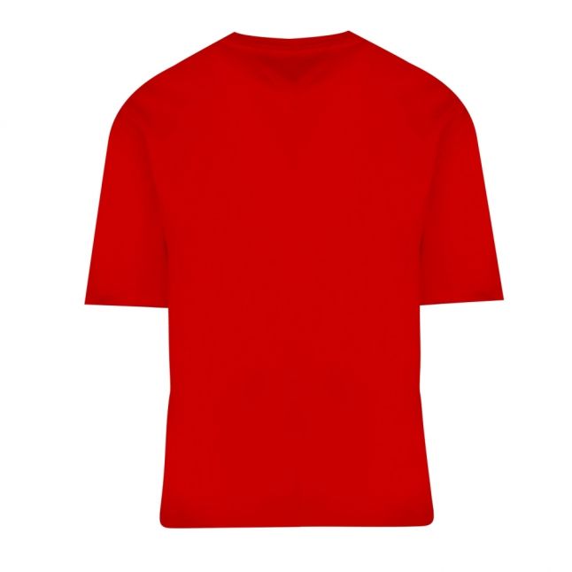 Womens Racing Red Linear Logo S/s T Shirt