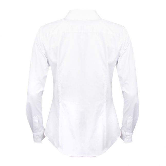 Womens Optical White Heart Slim L/s Shirt