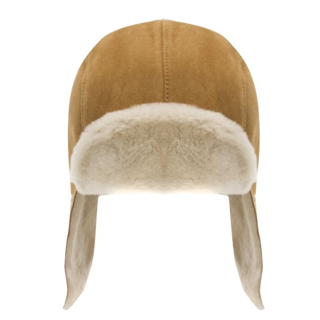 Boys Chestnut Sheepskin Trapper Hat