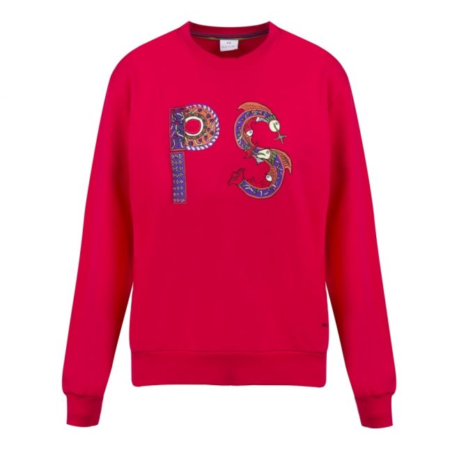 Womens Fuschia Illustrated Crew Sweat Top