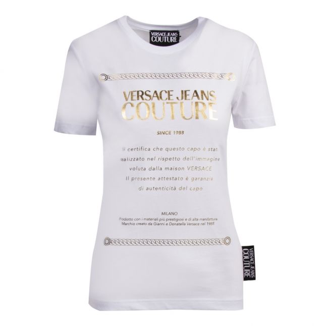 Womens White Foil Couture Logo S/s T Shirt