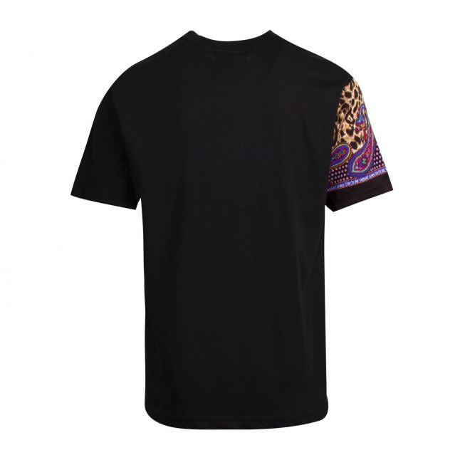 Mens Black Leopard Paisley Regular Fit S/s T Shirt