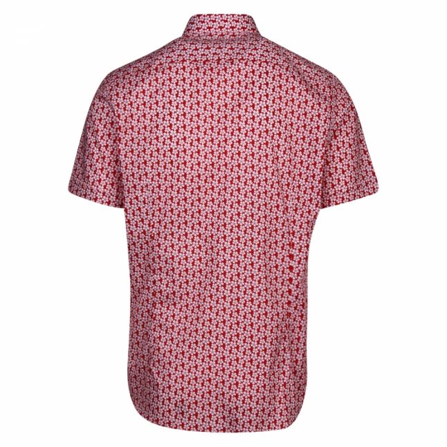 Mens Red Petalz Floral Print S/s Shirt