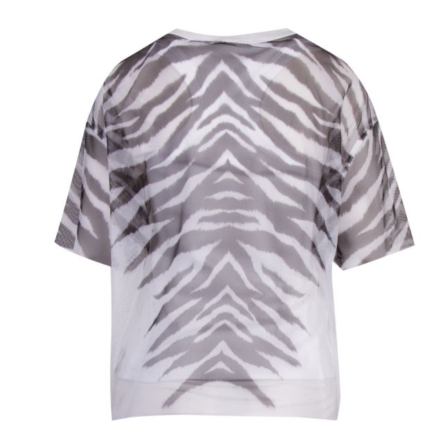 Womens White Doublelayer Animal S/s T Shirt