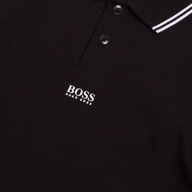 Casual Mens Black Pchup Tipped S/s Polo Shirt