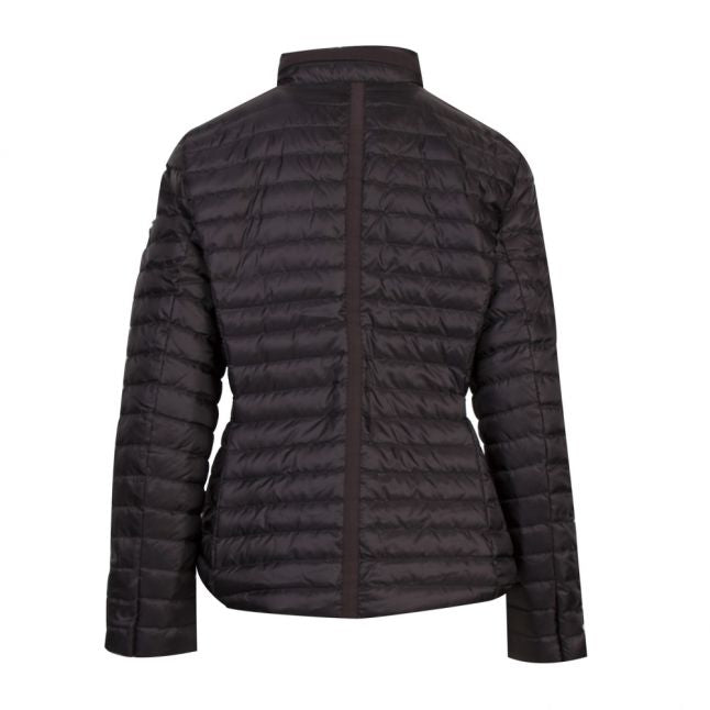 Womens Black Belted Packable Padded Jacket