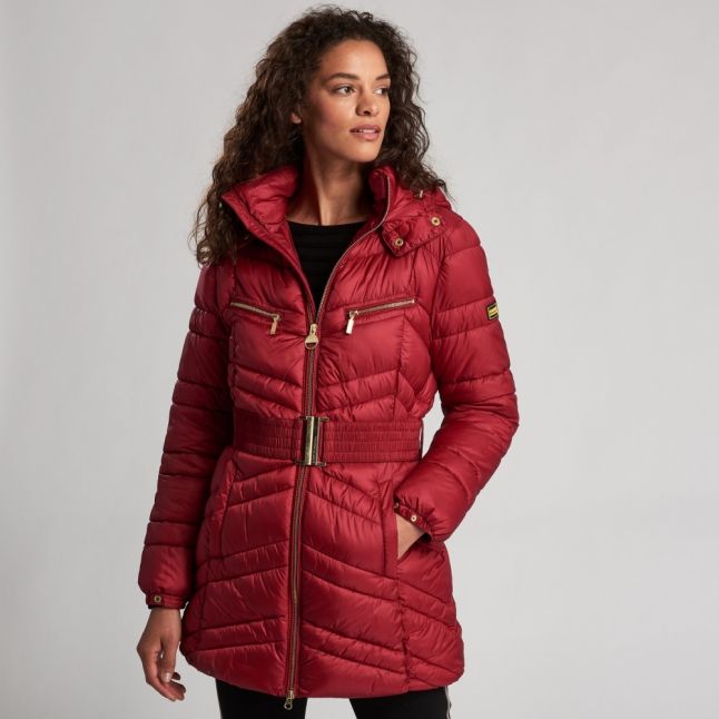 Womens Rhubarb Cross Hooded Quilted Coat