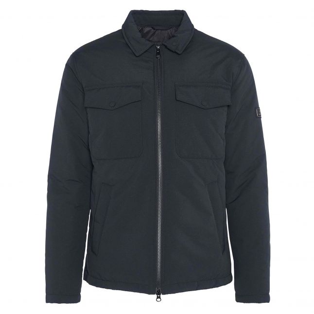 Mens Black Distill Wadded Zip Overshirt