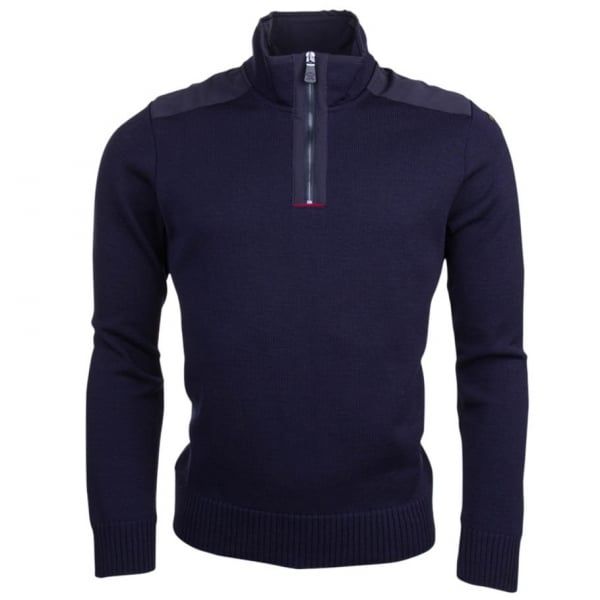 Paul & Shark Mens Navy Half Zip Shark Fit Knitted Jumper