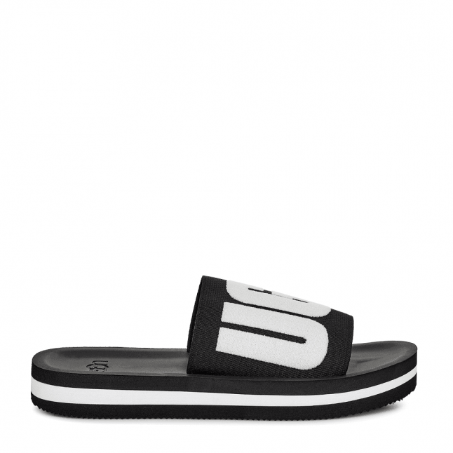 Womens Black Zuma Graphic Slides