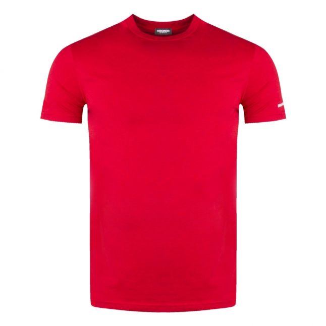 Mens Red Mel Logo Arm S/s T Shirt