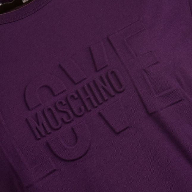 Womens Violet Embossed Logo S/s T Shirt