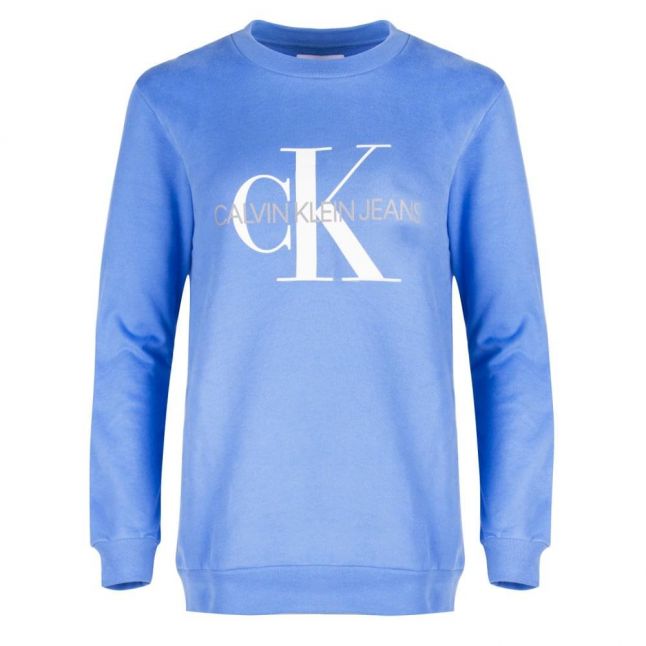 Womens Regatta Blue Monogram Logo Crew Sweat Top