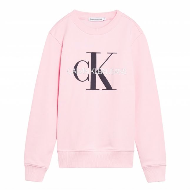 Girls Chalk Pink Monogram Logo Sweat Top