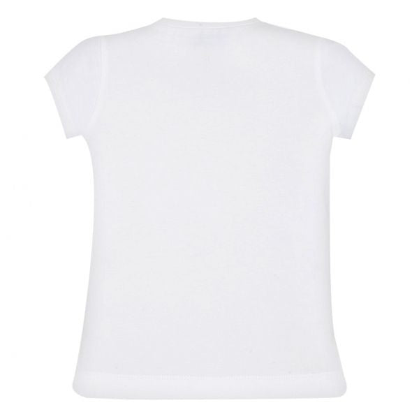 Girls White Daisy Popcorn S/s T Shirt